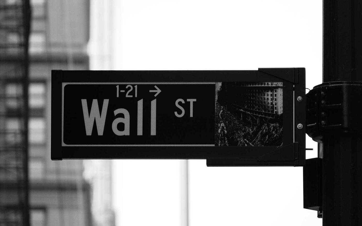 Wall street street sign.